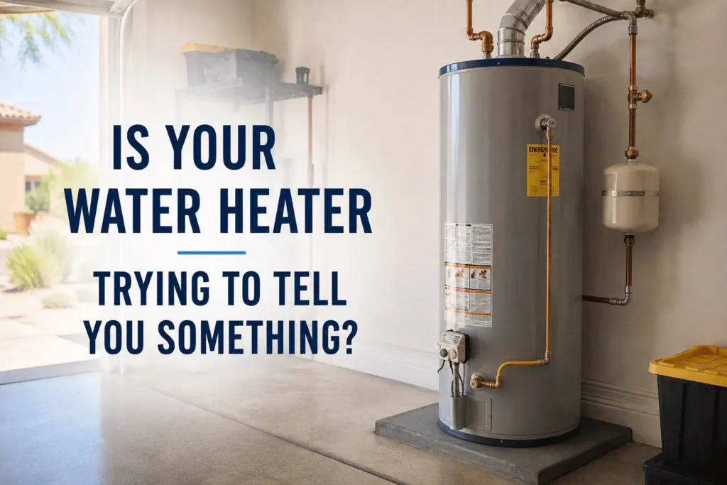 Residential water heater in a Chandler Arizona home showing signs that may indicate repair or replacement is needed